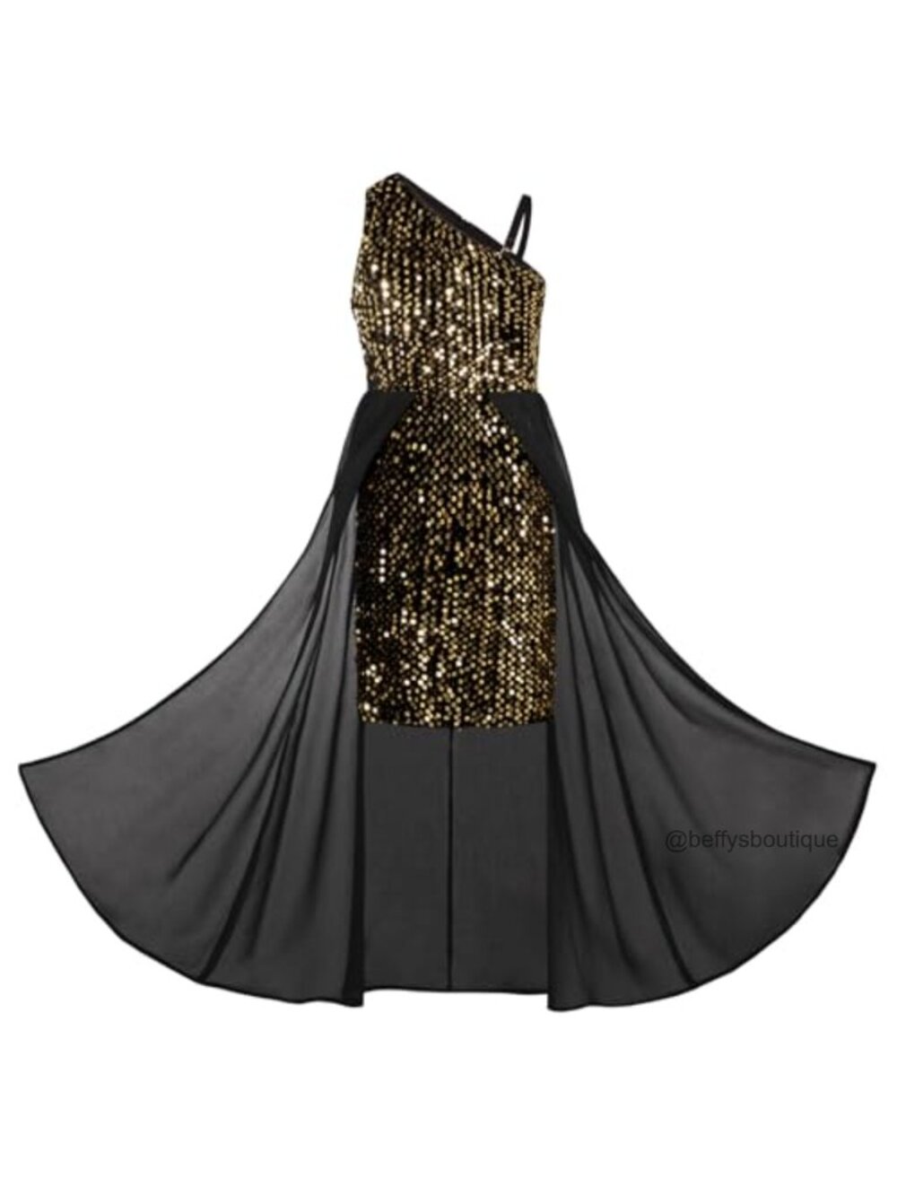 Kids Sequin One Shoulder Party Dress Formal Chiffon Special Occasion